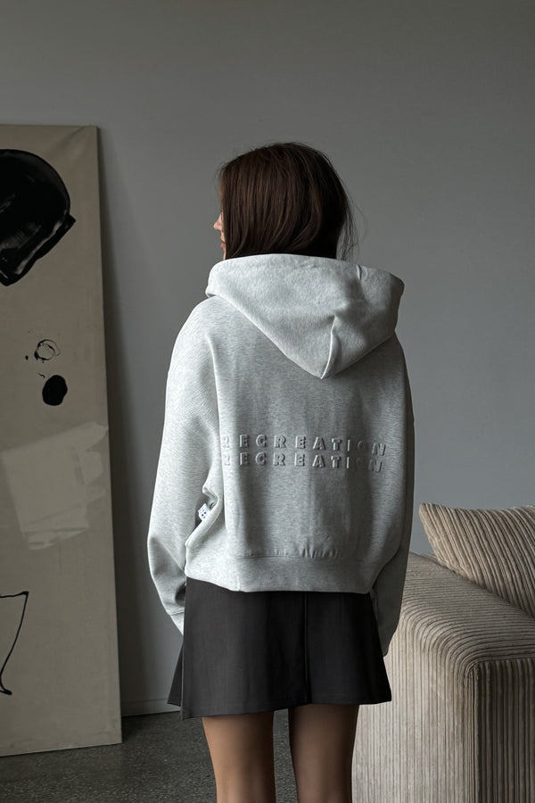 Curated by A.P.Line - Grey Zip-Up Hoodie