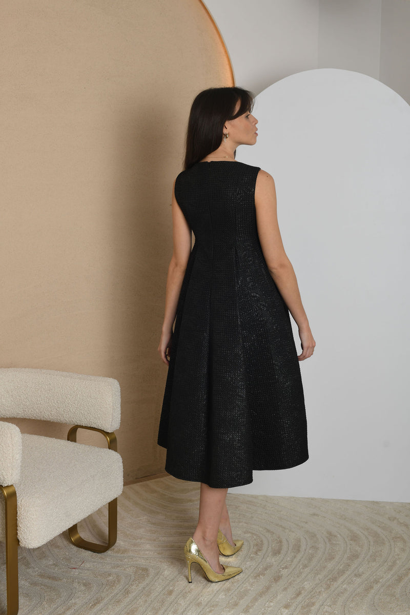 FOR RENT - IMPERIAL Sleeveless A-Line Cocktail Dress with Metallic Texture