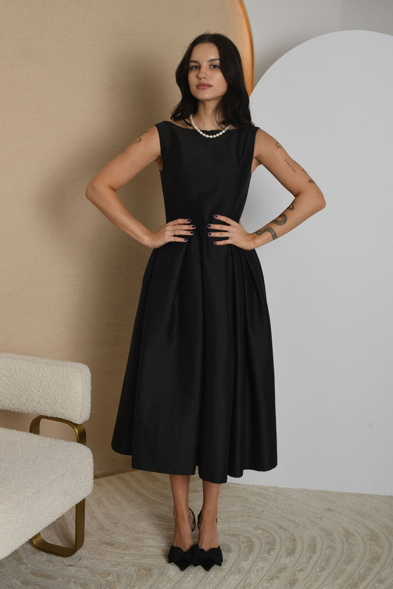 FOR RENT - Christian Dior Sleeveless Midi Dress with Pleated Skirt