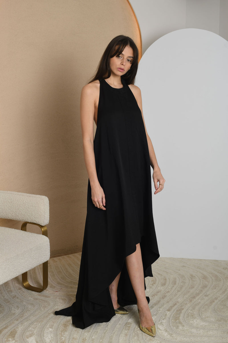 FOR RENT - Noir Grace Halter-Neck High-Low Gown