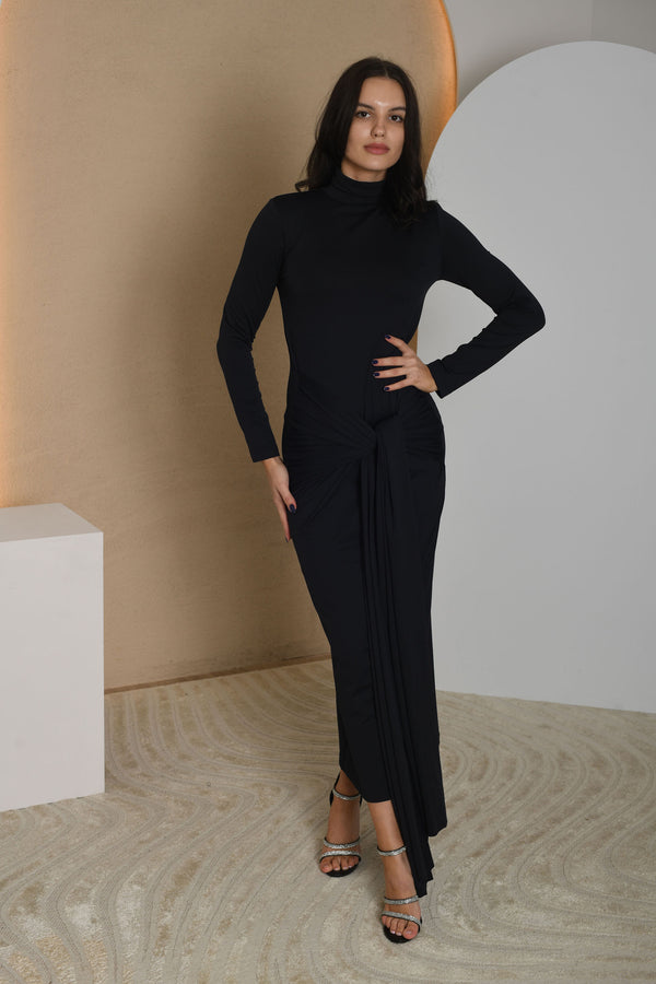 FOR RENT - Aria Long Sleeve Knotted Dress