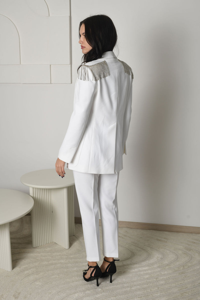 FOR RENT - Camilla Two-Piece Blazer Suit with Embellished Shoulders